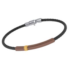 Alor Stainless Steel and 18k Yellow Gold Cable Bracelet