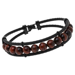 Alor Stainless Steel Tiger's Eye Bead Cable Bracelet