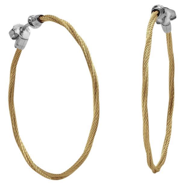 Alor Yellow Cable Stainless Steel 1.5" Hoop Earrings  03-37-1001-00