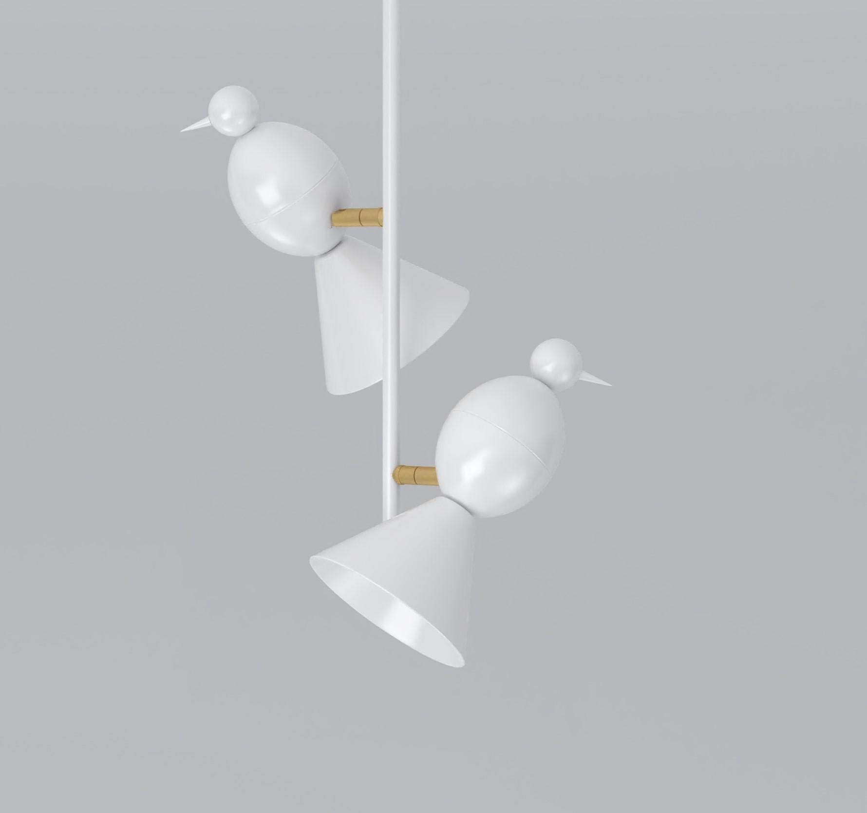 Post-Modern Alouette 2 Birds I Ceiling Light by Atelier Areti For Sale
