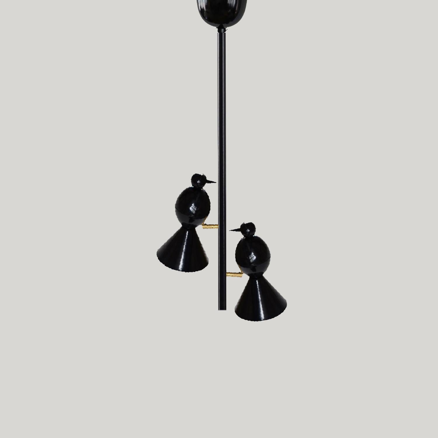 German Alouette 2 Birds I Ceiling Light by Atelier Areti For Sale