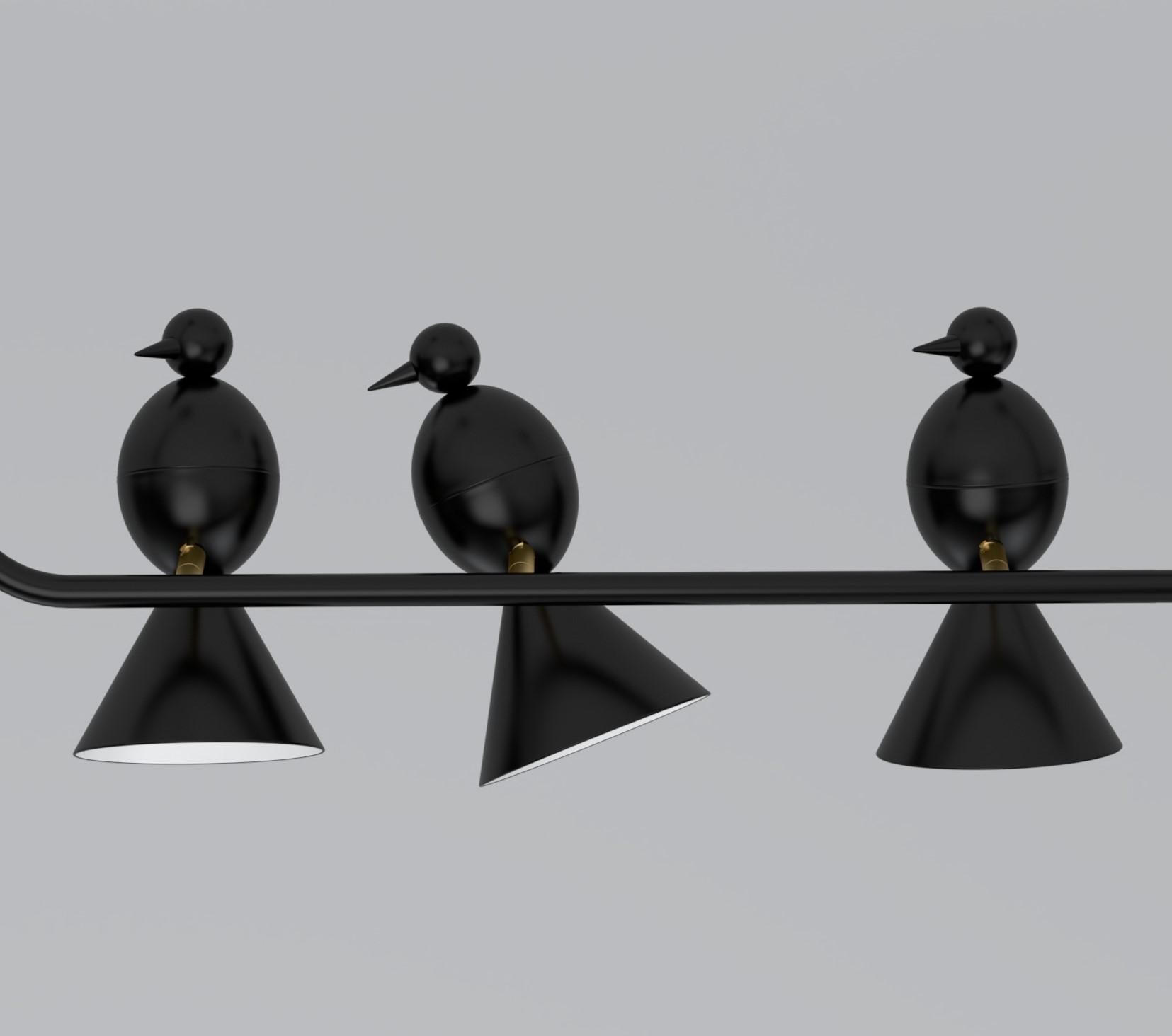 Postmoderno Plafoniera Alouette 3 Birds U di Atelier Ati in vendita