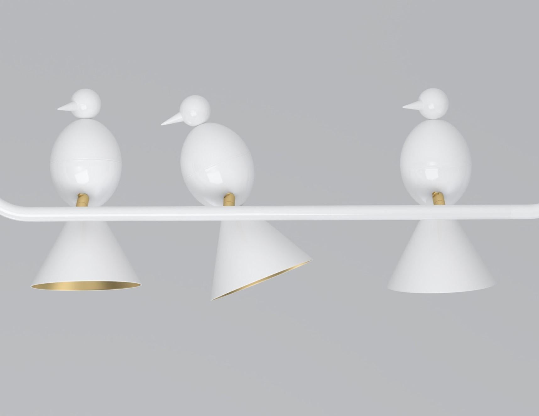 Post-Modern Alouette 3 Birds U Ceiling Light by Atelier Areti For Sale