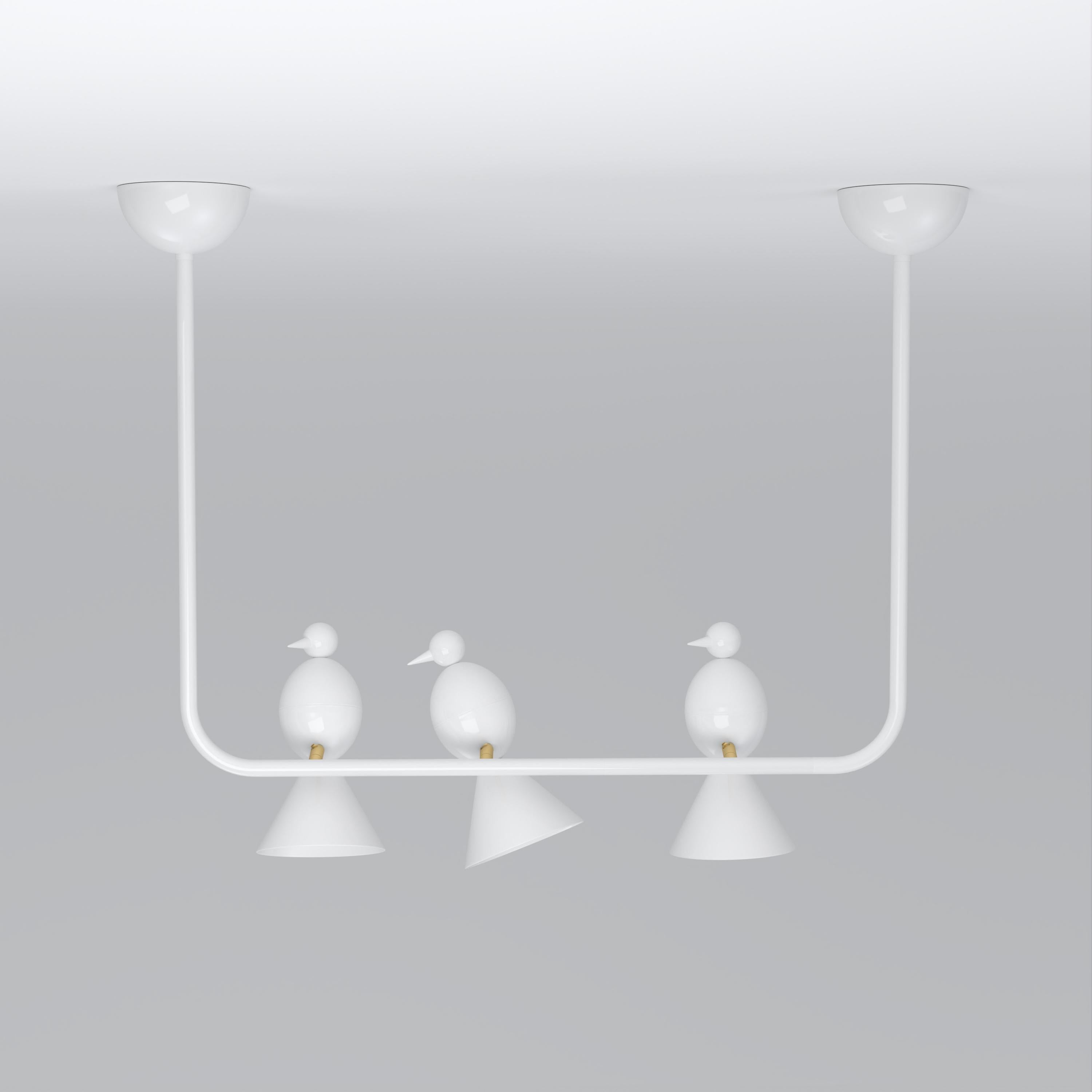 Alouette 3 Birds U Ceiling Light by Atelier Areti In New Condition For Sale In Geneve, CH