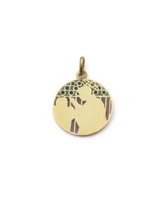 Aloysius de Gonzaga enamel pendant in 18k gold, Jesuit, plique a jour enamel