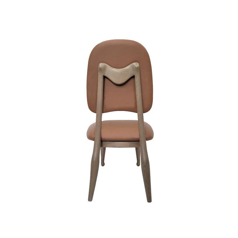 Chinese Alp Chair in Genuine Leather & Oak Wood by André Fu Living   For Sale