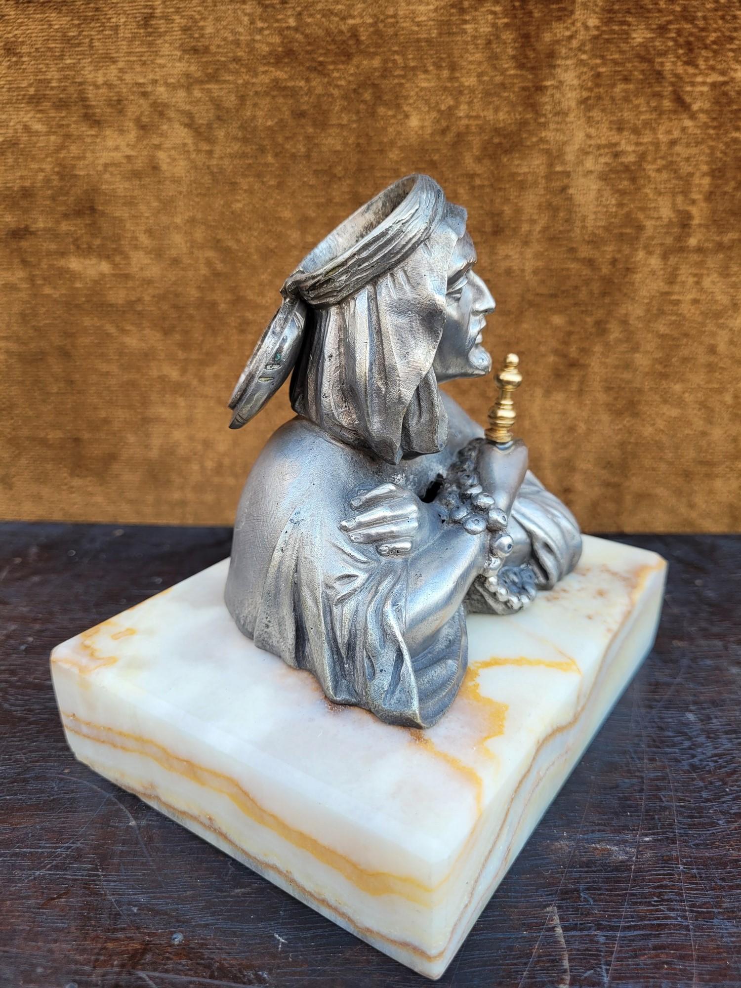 Alp Giroux, versilbertes Bronze-Tintenfass, orientalisch, 19. Jahrhundert im Angebot 6