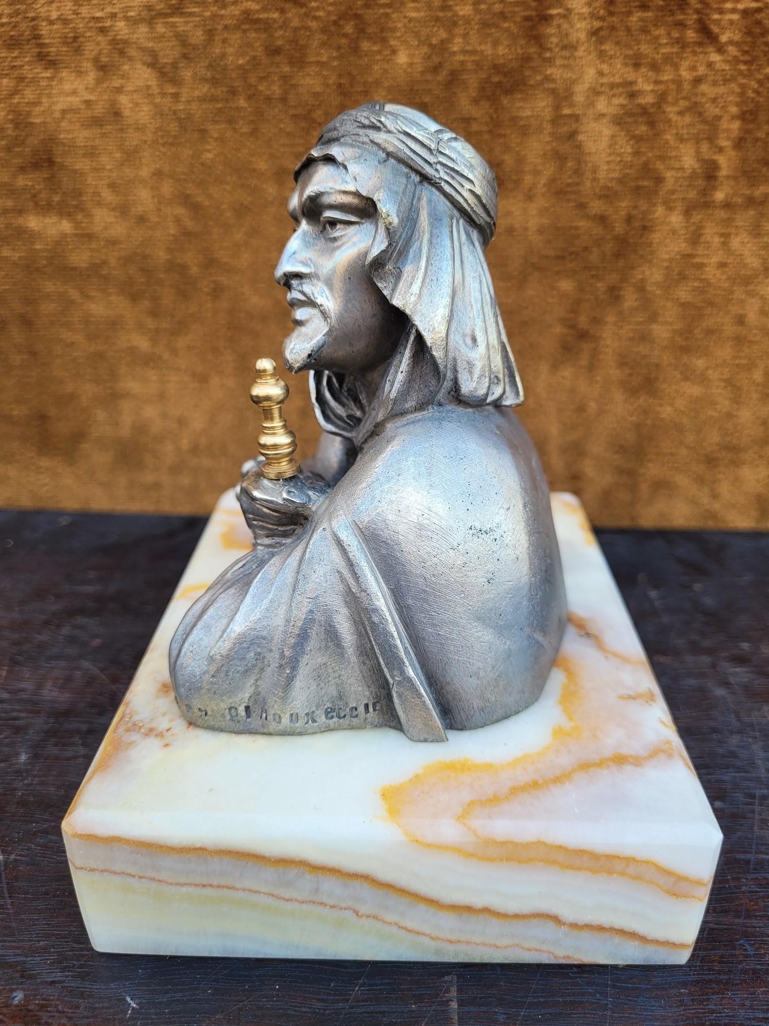 Alp Giroux, versilbertes Bronze-Tintenfass, orientalisch, 19. Jahrhundert im Angebot 1