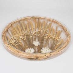 Alpac Creations Bandeja Tabla Plato Lucite, Trigo y Flores, Años 80
