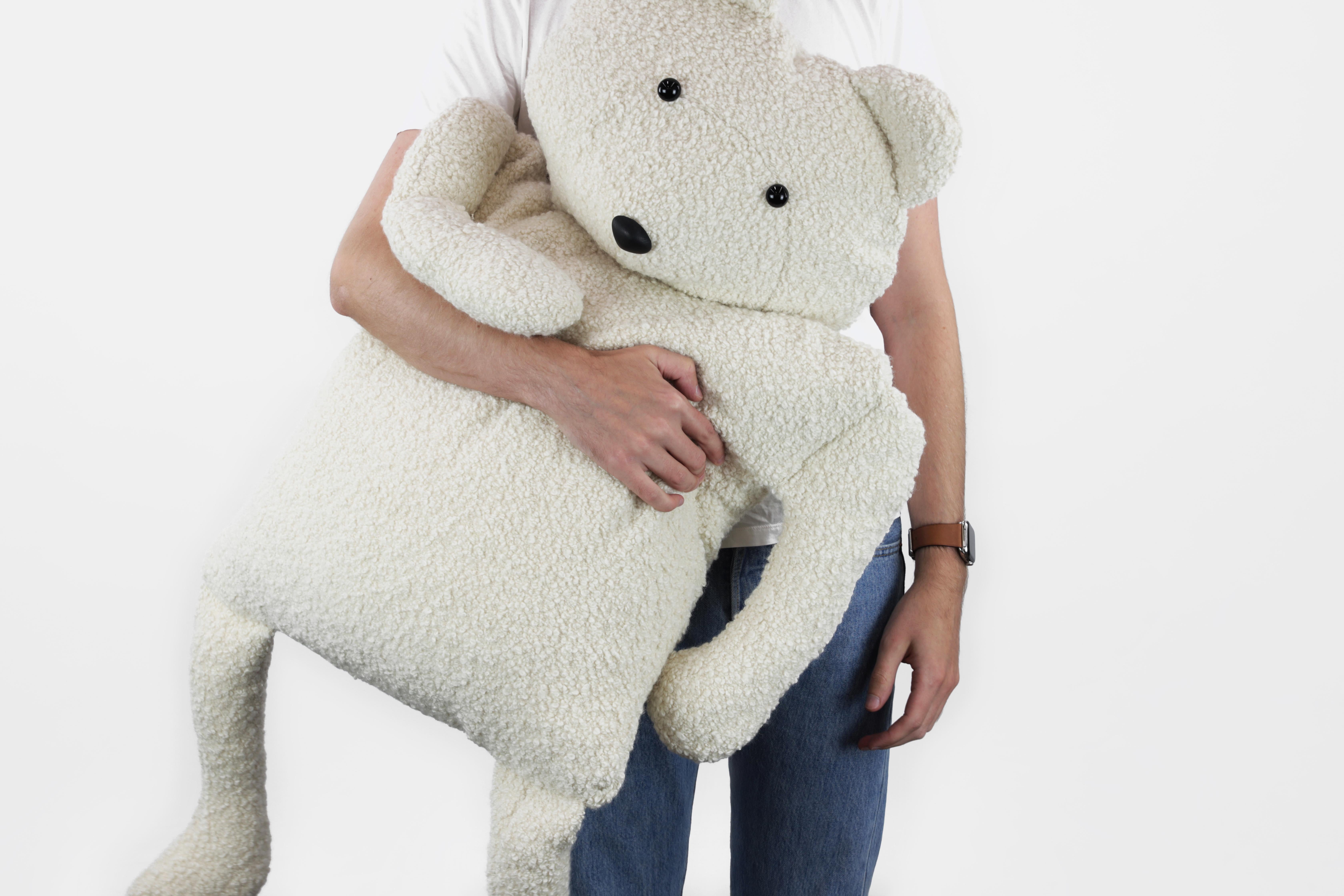 American Alpaca Bouclé Polar Bear Buddy Throw Pillow by Christopher Kreiling For Sale
