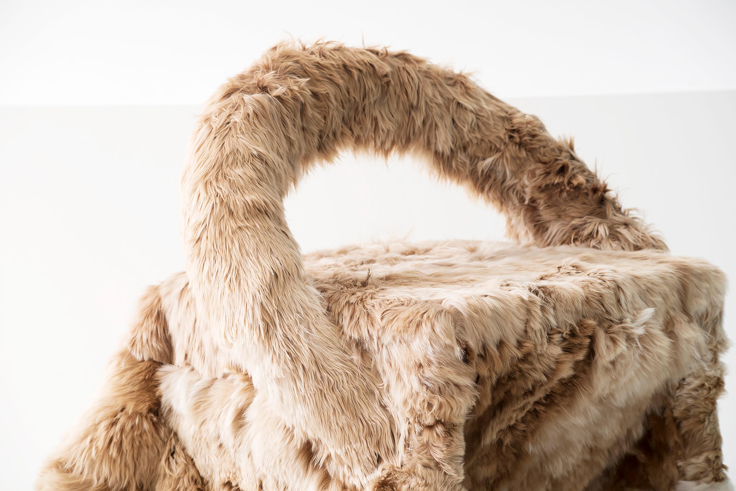 Spanish Alpaca Fur Chair or Dining Chair by Guillermo Santomà, Spain 2018 Fur upholstery
