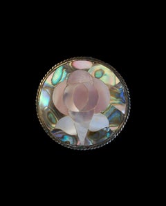 ALPACA - Vintage Mother-of-Pearl & Abalone Mosaic Brooch - Mexico - Circa 1950's