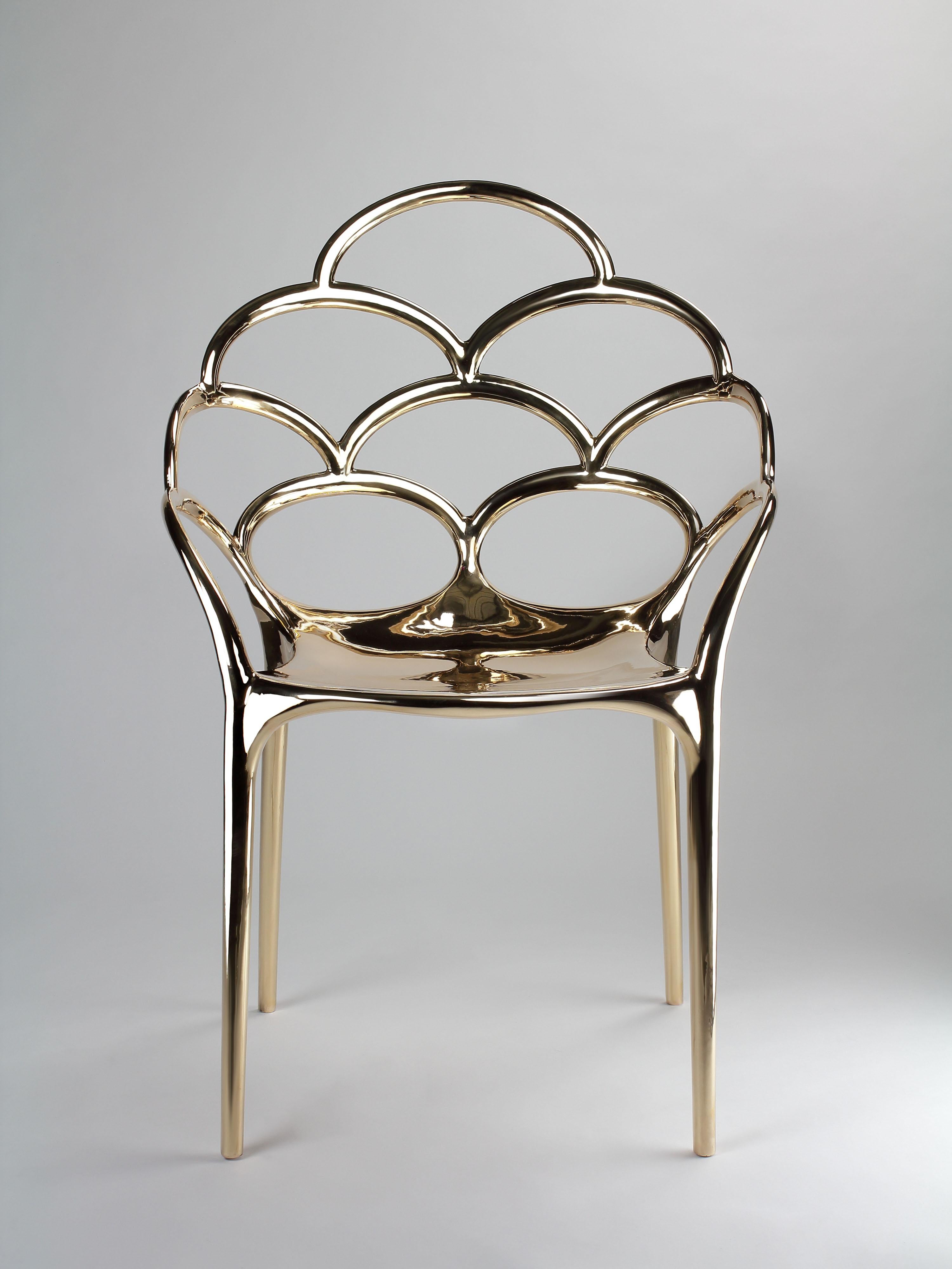 Postmoderno Sedia Alpemare in bronzo fuso lucidato a specchio di Barberini & Gunnell in vendita