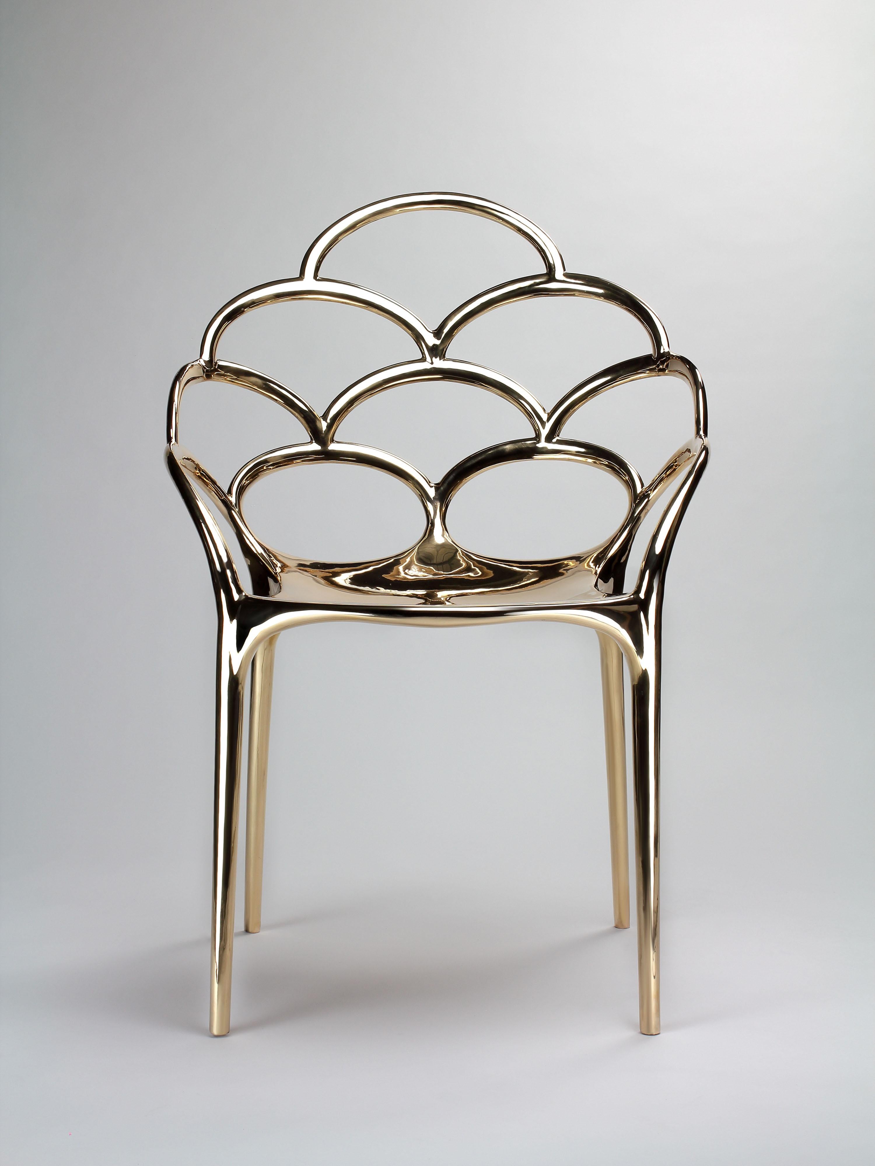 Italiano Sedia Alpemare in bronzo fuso lucidato a specchio di Barberini & Gunnell in vendita