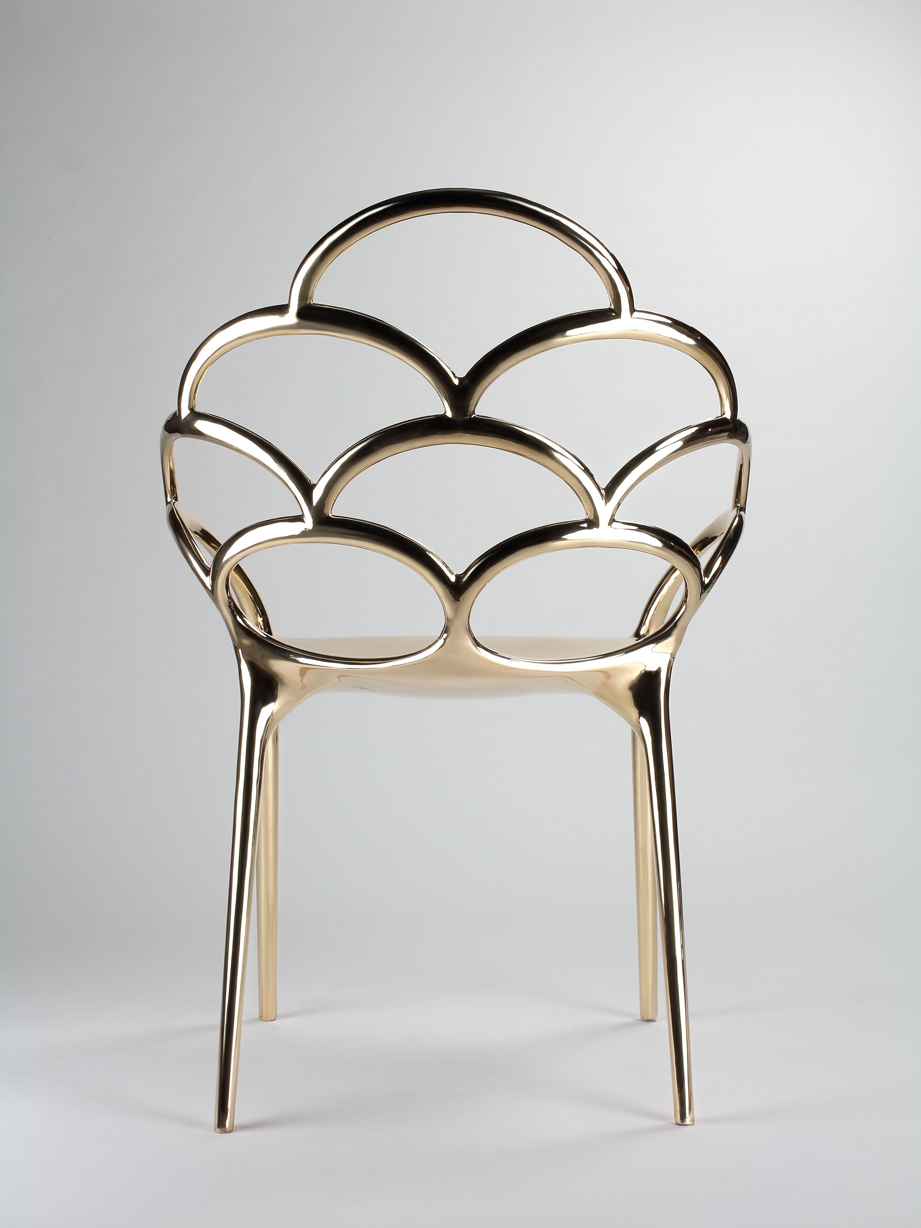 Lucidato Sedia Alpemare in bronzo fuso lucidato a specchio di Barberini & Gunnell in vendita