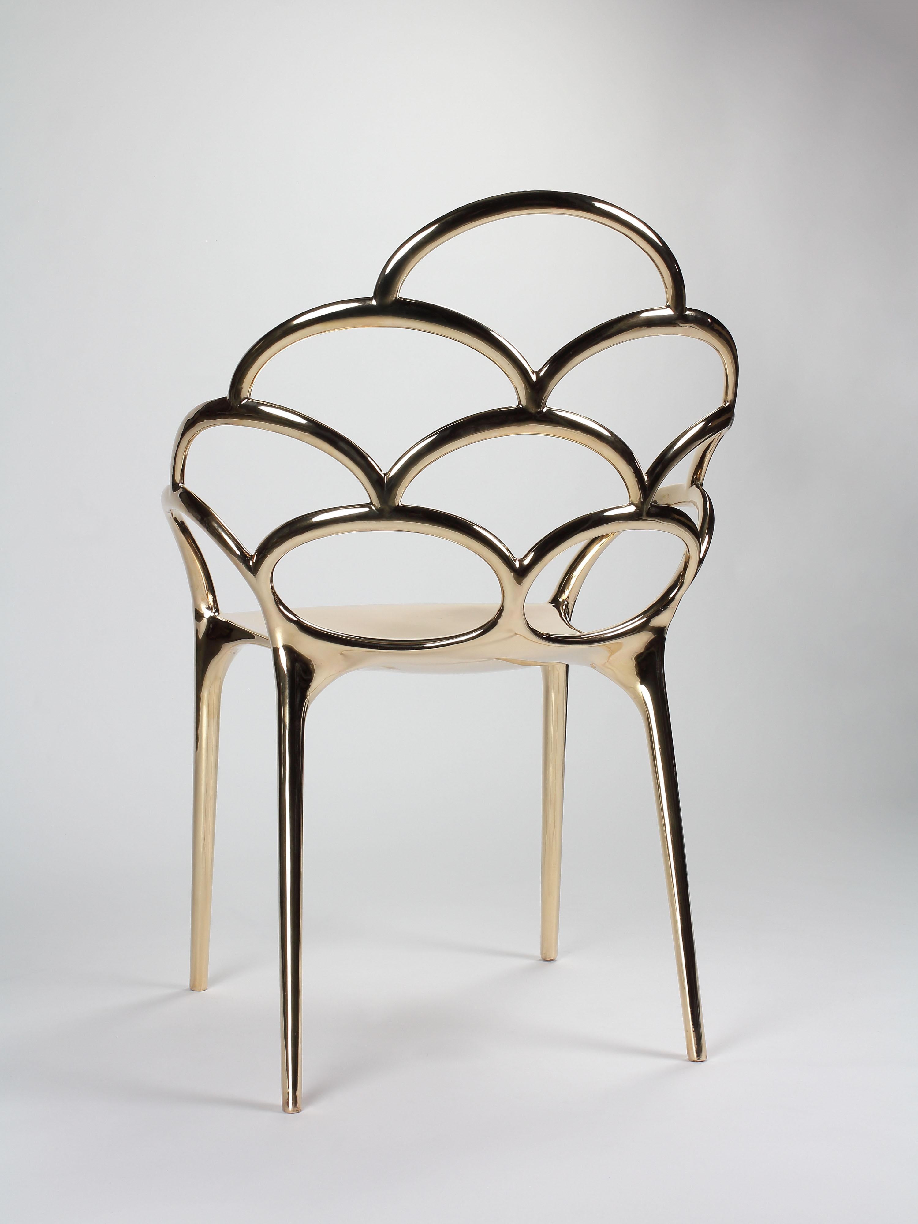 Sedia Alpemare in bronzo fuso lucidato a specchio di Barberini & Gunnell In condizioni Nuovo in vendita a Geneve, CH