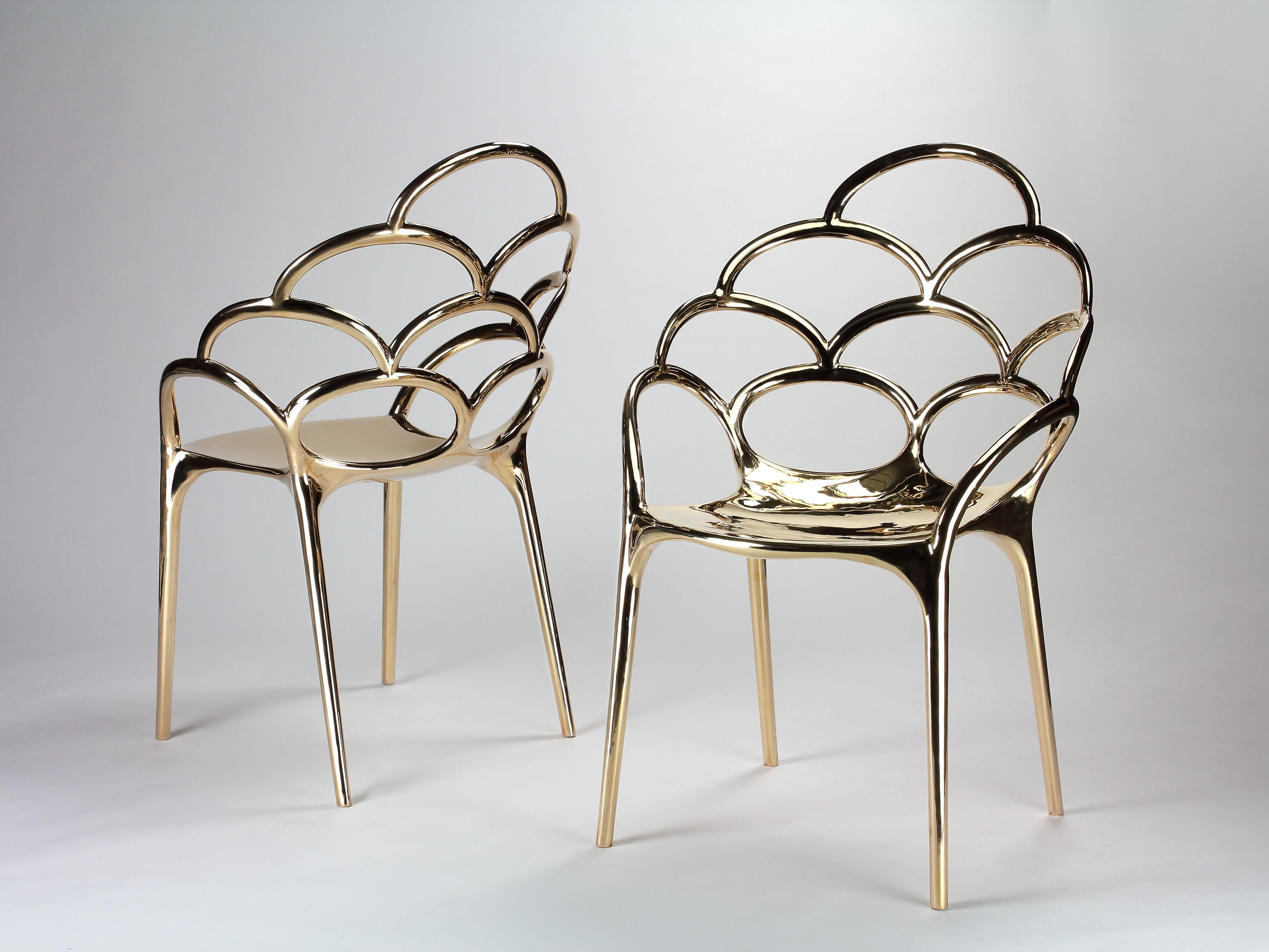 XXI secolo e contemporaneo Sedia Alpemare in bronzo fuso lucidato a specchio di Barberini & Gunnell in vendita