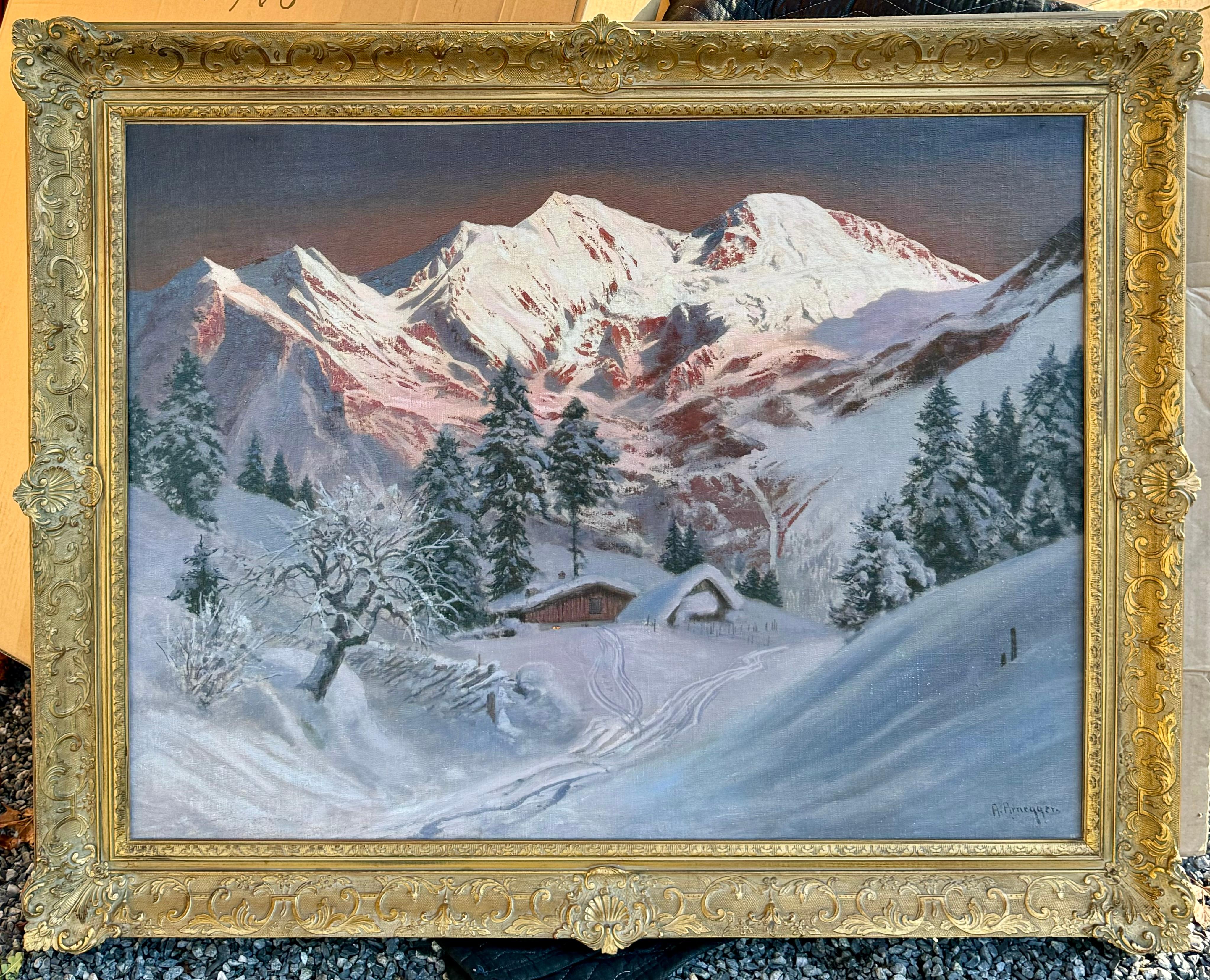 „Alpen Glow in Garmisch, Bayern“ von Alois Arnegger im Zustand „Gut“ im Angebot in Wiscasset, ME