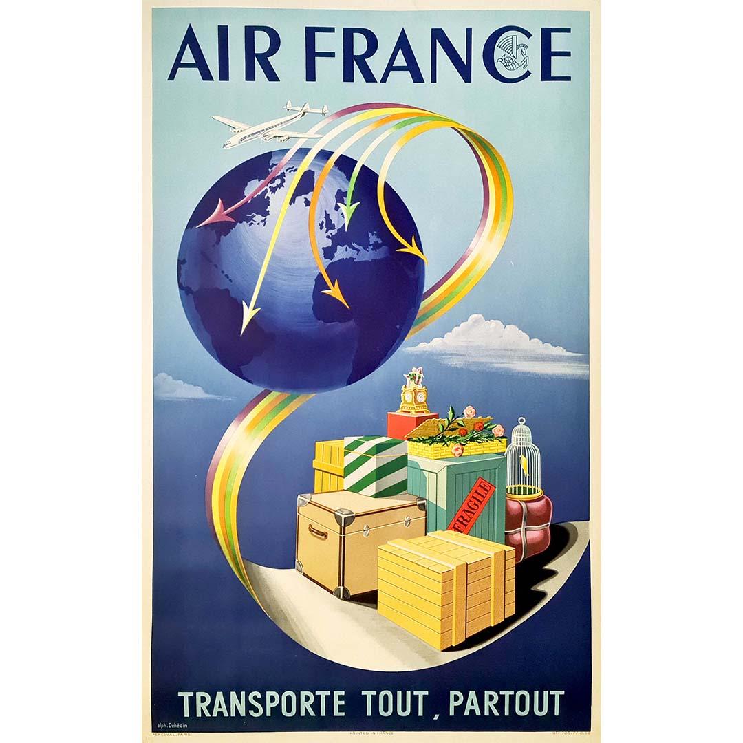 Ein sehr schönes Plakat, das 1952 von Dehédin für die Air France realisiert wurde, diese 1933 gegründete mythische Fluggesellschaft, die immer versucht hat, eine solide Plakatpolitik zu entwickeln. Das Plakat entspricht durch seine