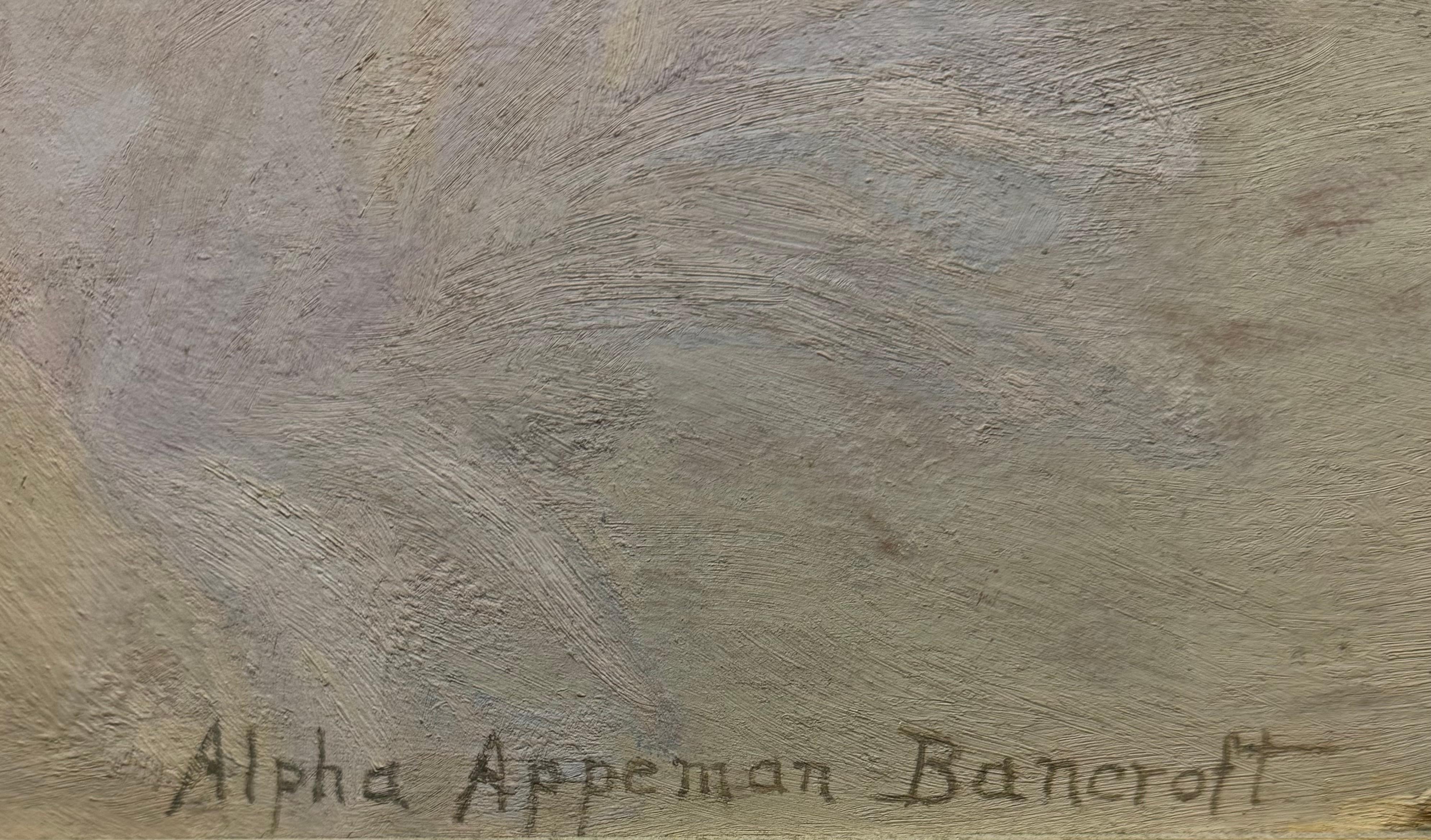 Alpha Appeman Bancroft (1898-1984) è stata una pittrice impressionista americana e moglie di Albert Stokes Bancroft. Entrambi erano attivi a Denver, in Colorado, e noti per i loro paesaggi impressionisti delle Montagne Rocciose. 

Questo quadro è un