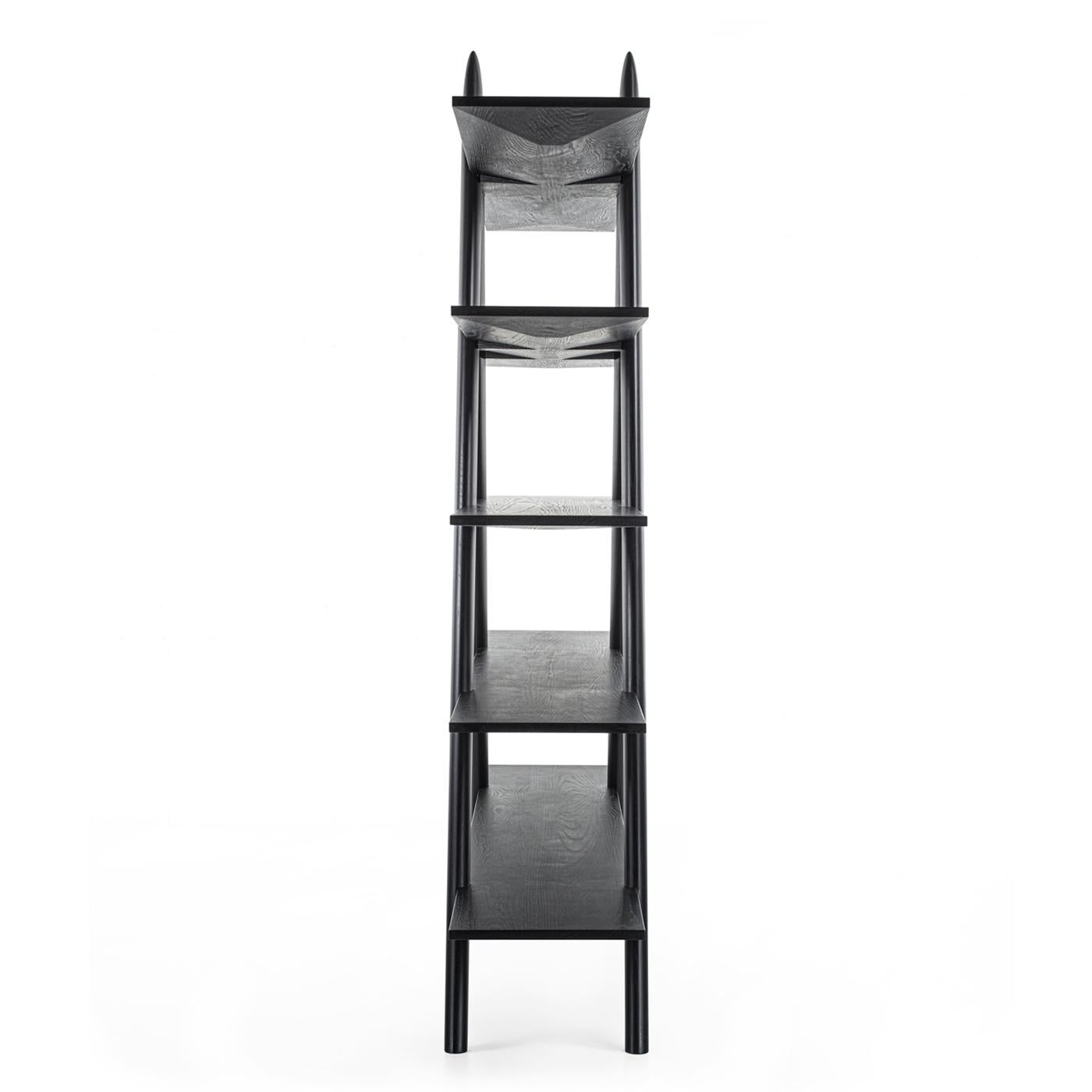 italien Bibliothèque Alpha en Oak Oak noir en vente