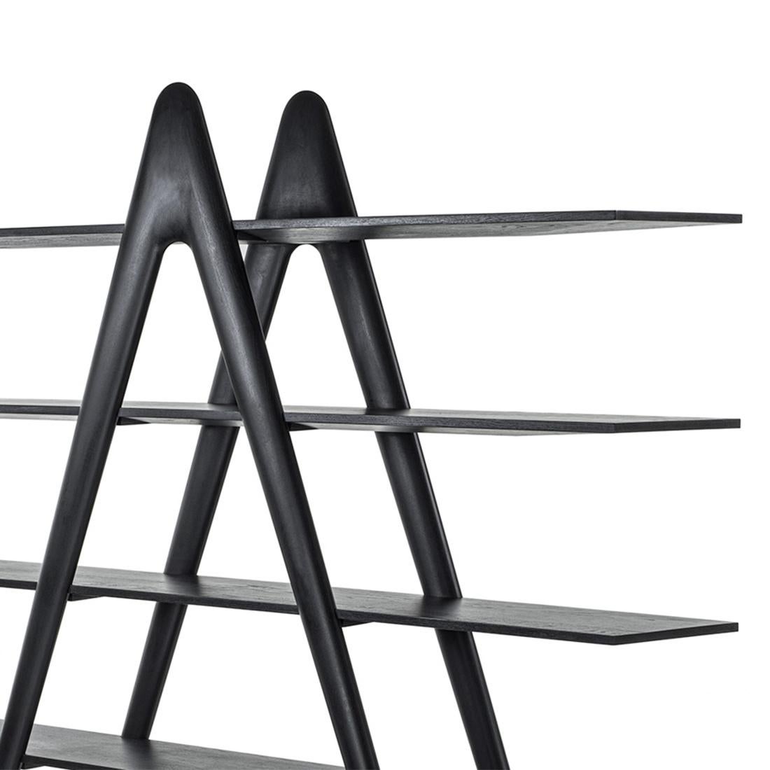Chêne Bibliothèque Alpha en Oak Oak noir en vente