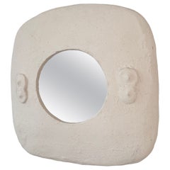 Alpha Contemporary Signed Ceramic Mirror by Renzo Maar