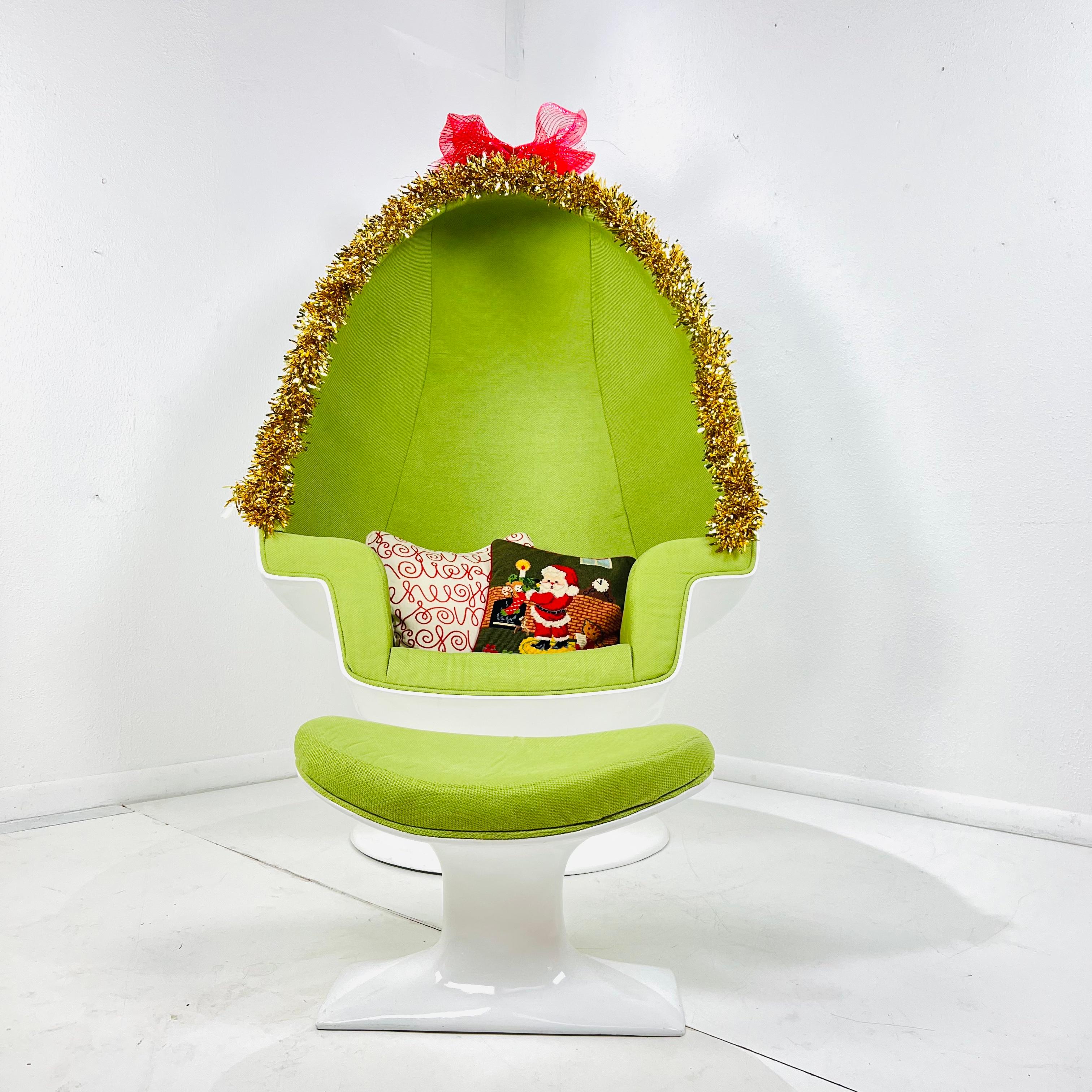 Upholstery Alpha Egg Chair with Ottoman in the Style of Lee West For Sale