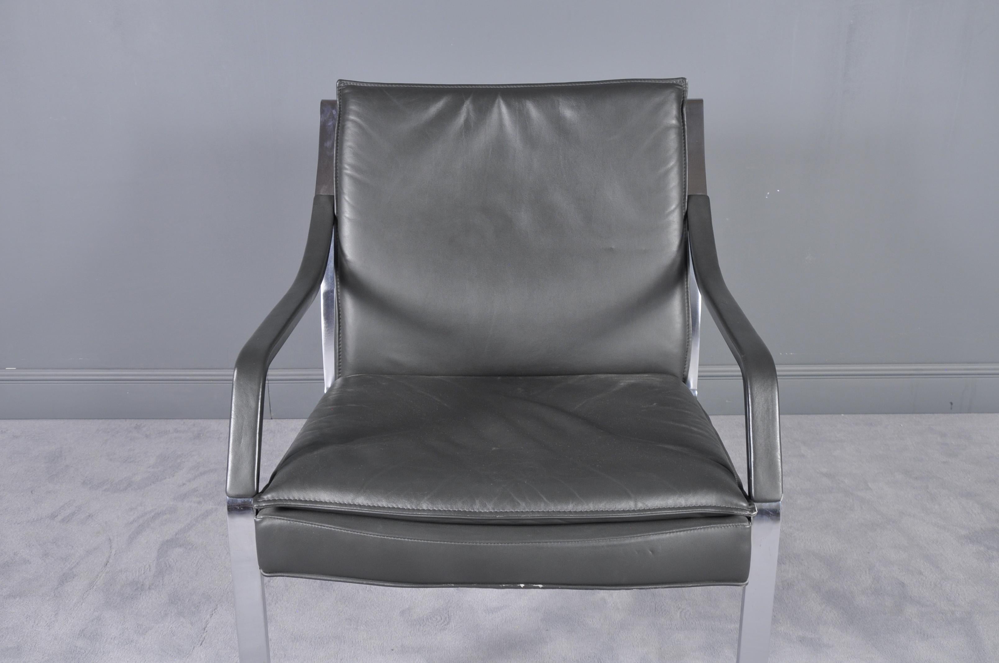 Aluminum Alpha Lounge Chair by Rudolf Bernd Glatzel for Walter Knoll, 1980s