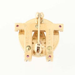 Alpha Omicron Pi Badge 10K Gold Rubies Pearls Vintage Sorority Pin Greek Society