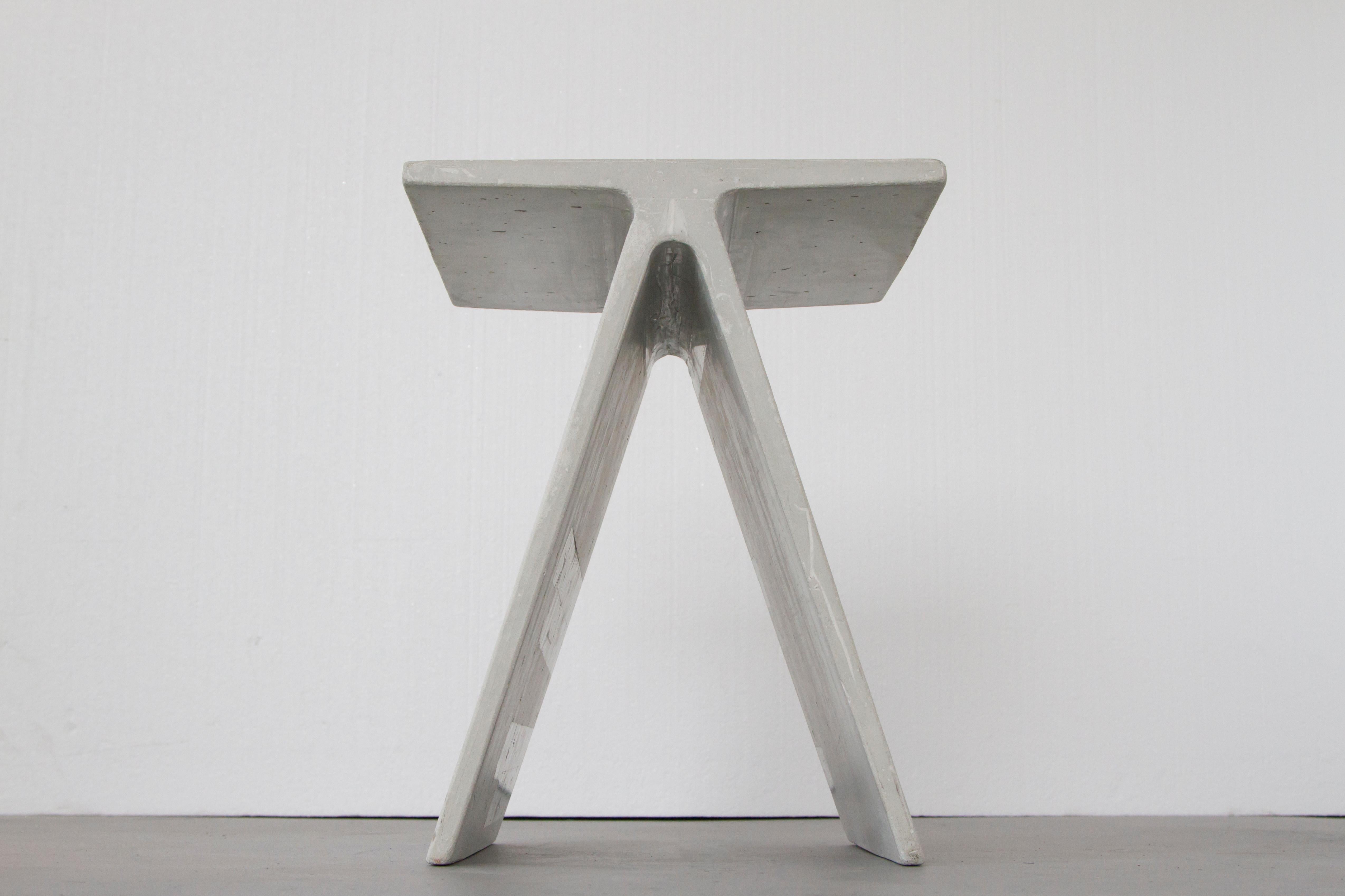 Contemporary Alpha Q End Table or Stool, Concrete for Indoor or Outdoor by Mtharu For Sale