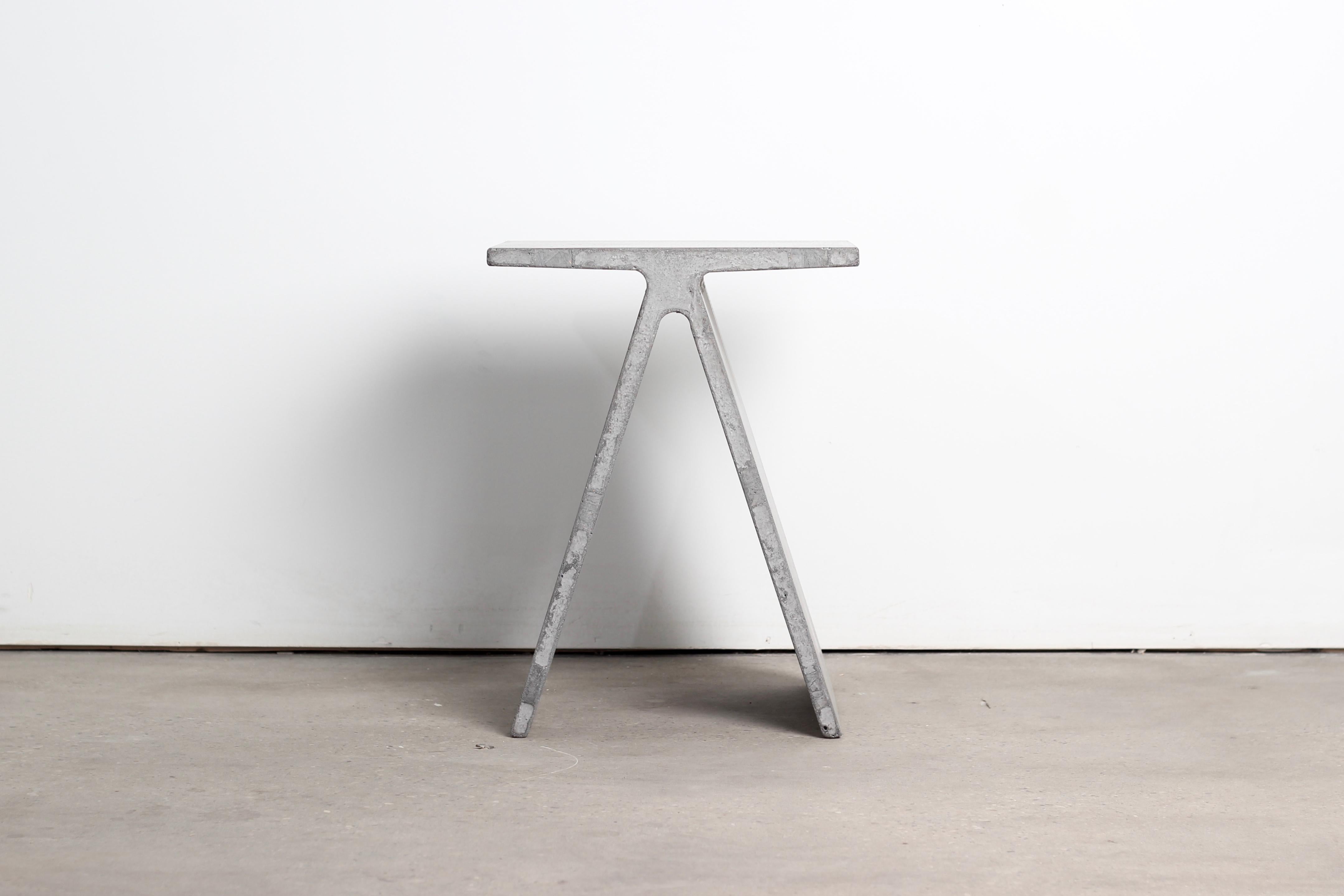 Minimalist Alpha Q End Table or Stool, Concrete for Indoor or Outdoor by Mtharu For Sale