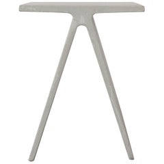 Alpha Q End Table or Stool, White Concrete for Indoor or Outdoor by Mtharu
