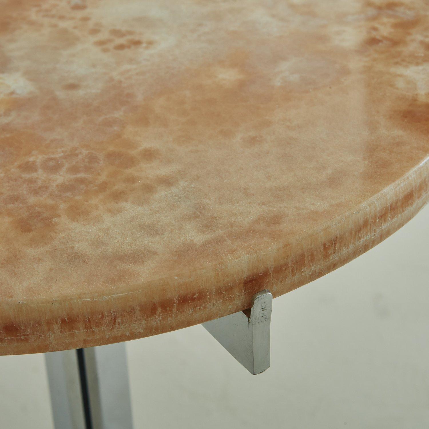 ‘Alpha’ Side Table with Onyx Top by Hans Eichenberger for Stendig, Switzerland  2