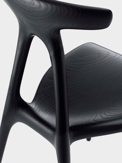 Alpha, Solid Ebonised Ash Stackable Lightweight Dining Chair, Made in Ratio