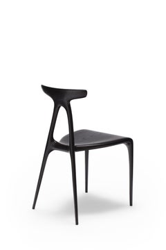 Alpha, Solid Ebonised Oak Stackable Contemporary Dining Chair by Made in Ratio