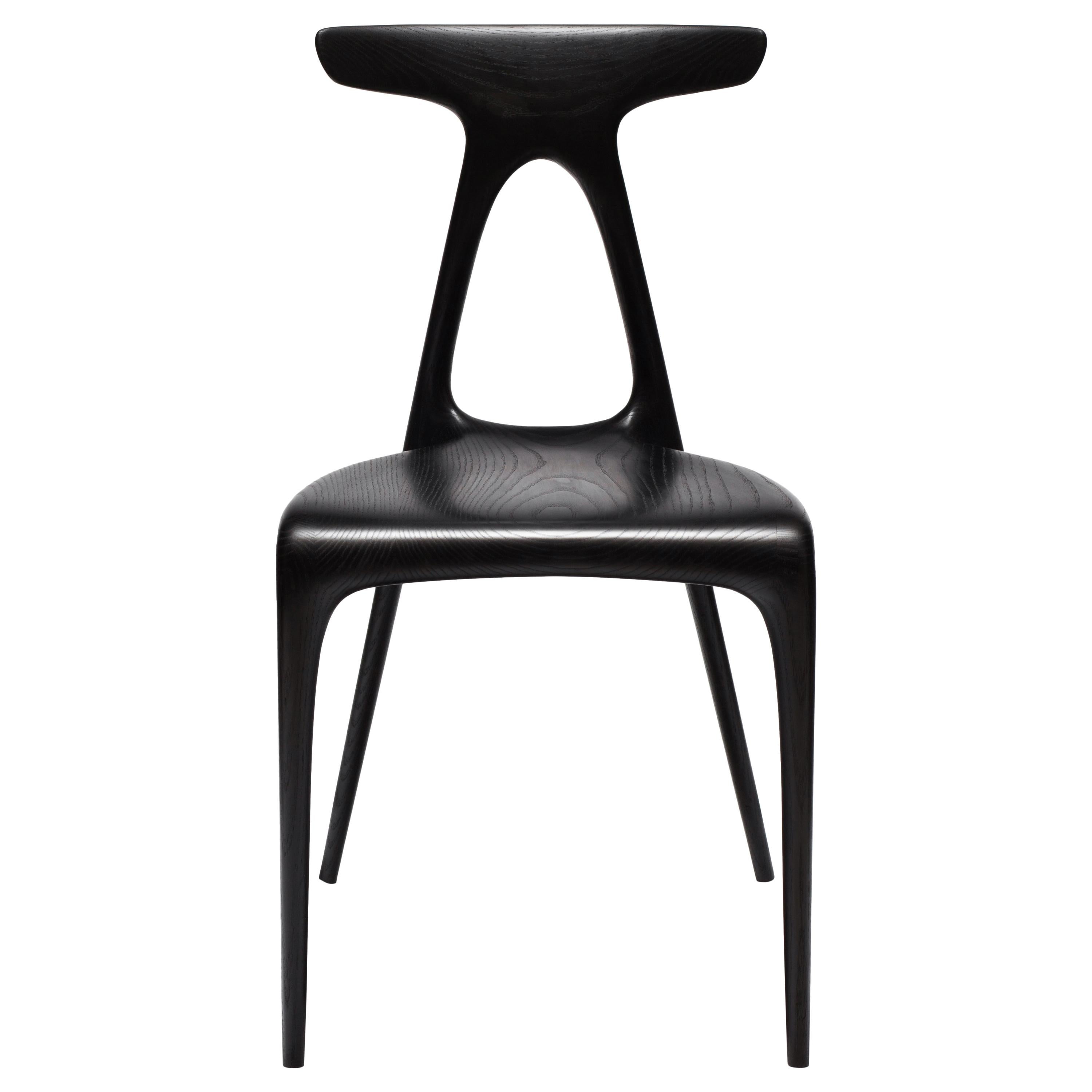 Alpha, Solid Ebonised Oak Stackable Contemporary Dining Chair by Made in Ratio