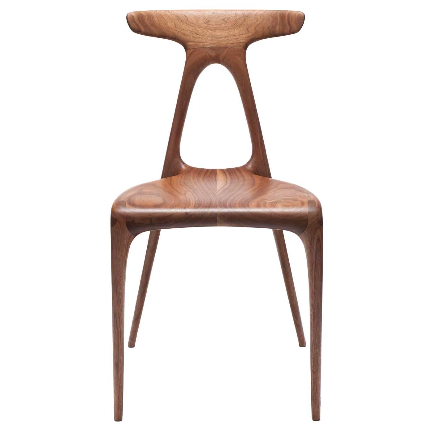 Alpha, Solid Walnut Stackable Contemporary Dining Chair by Made in Ratio