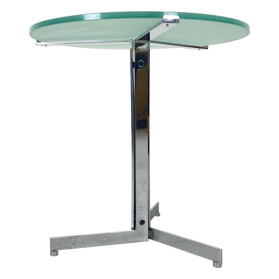 Alpha Table by Hans Eichenberger, Chrome and Glass