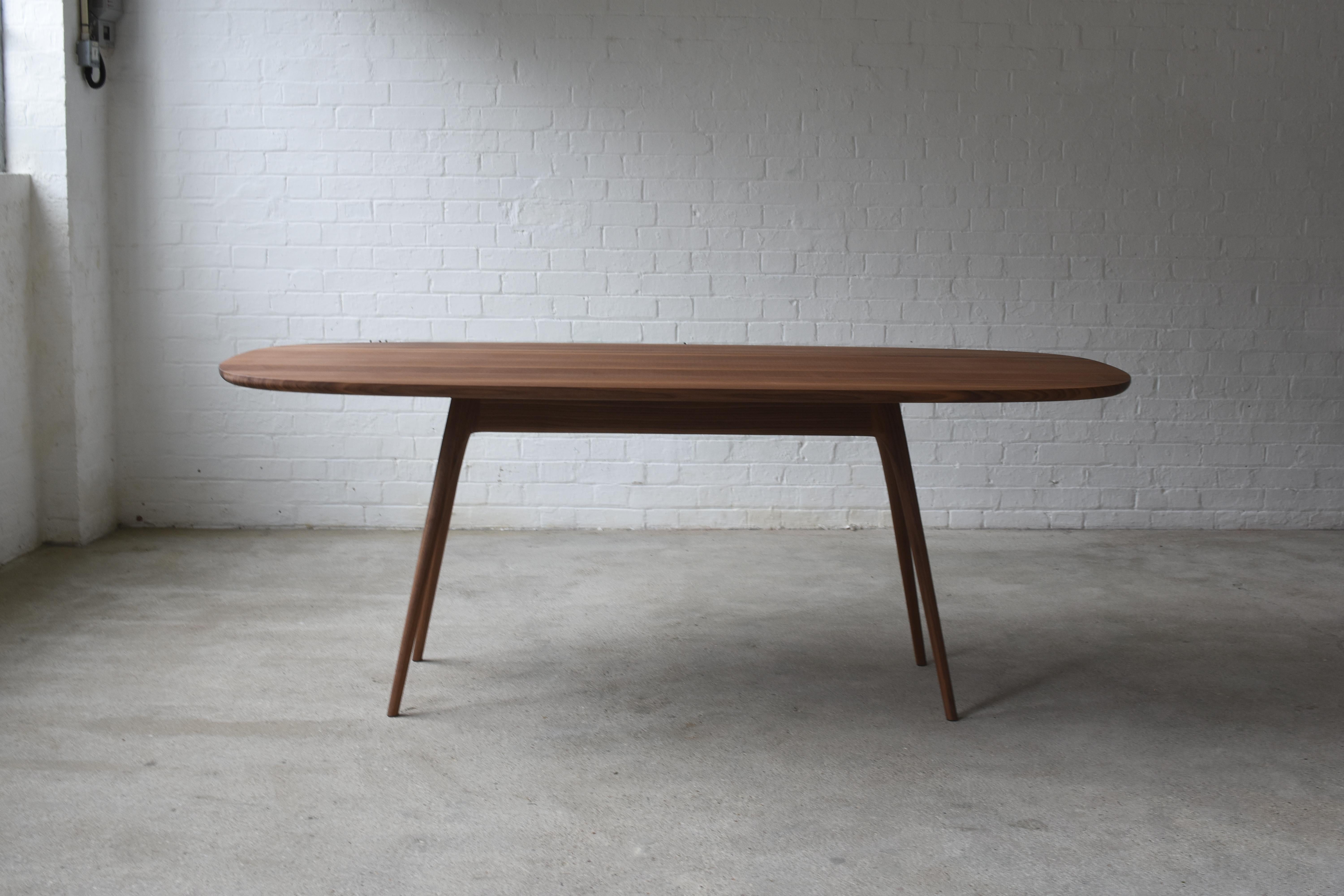 Minimalist Alpha Table, Drop Leaf Dining Table, Solid Walnut, Made in Ratio For Sale
