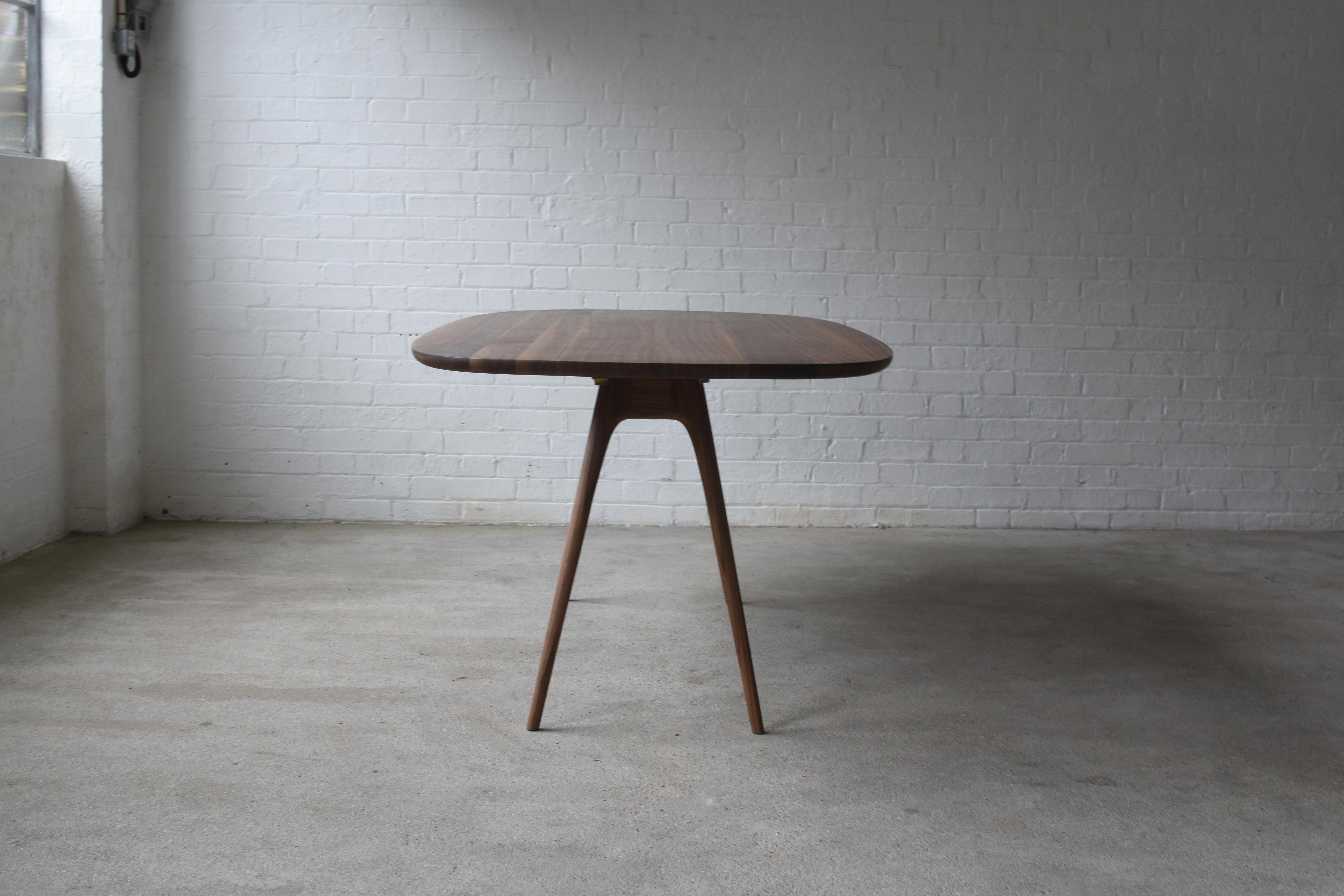 British Alpha Table, Drop Leaf Dining Table, Solid Walnut, Made in Ratio For Sale
