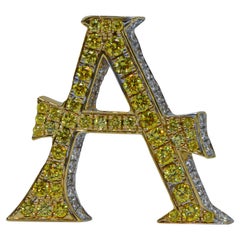 Alphabet 
A
 Customized Yellow Diamond Bag Bijoux