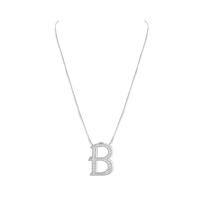Round Cut Alphabet 'B' Bag Bijoux with Natural Diamonds For Sale