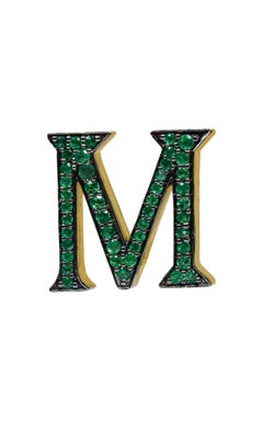 Alphabet Bag Bijoux with Natural Emeralds