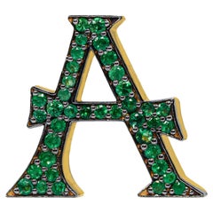 Alphabet Bag Bijoux with Natural Emeralds
