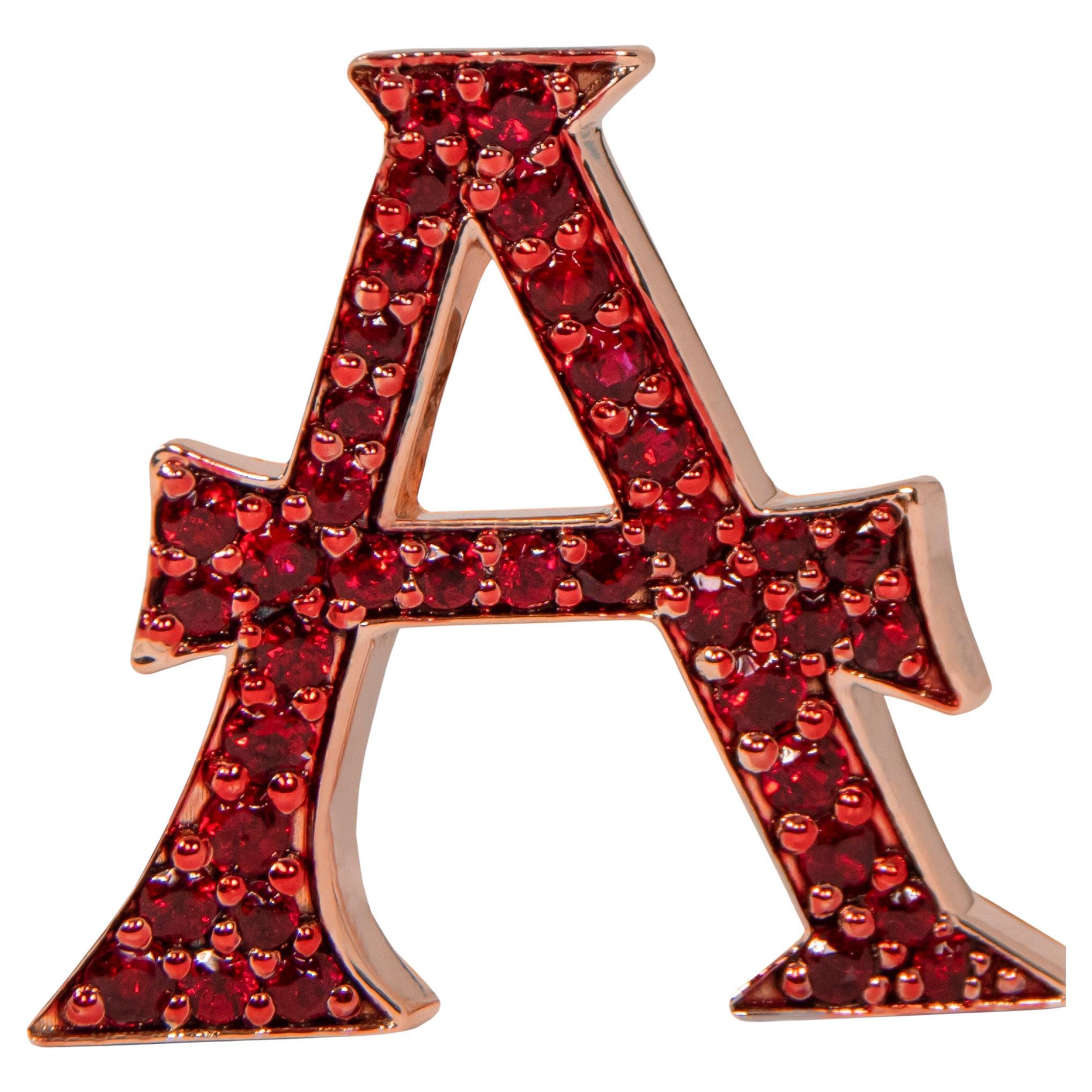 Alphabet Bag Bijoux with Natural Ruby