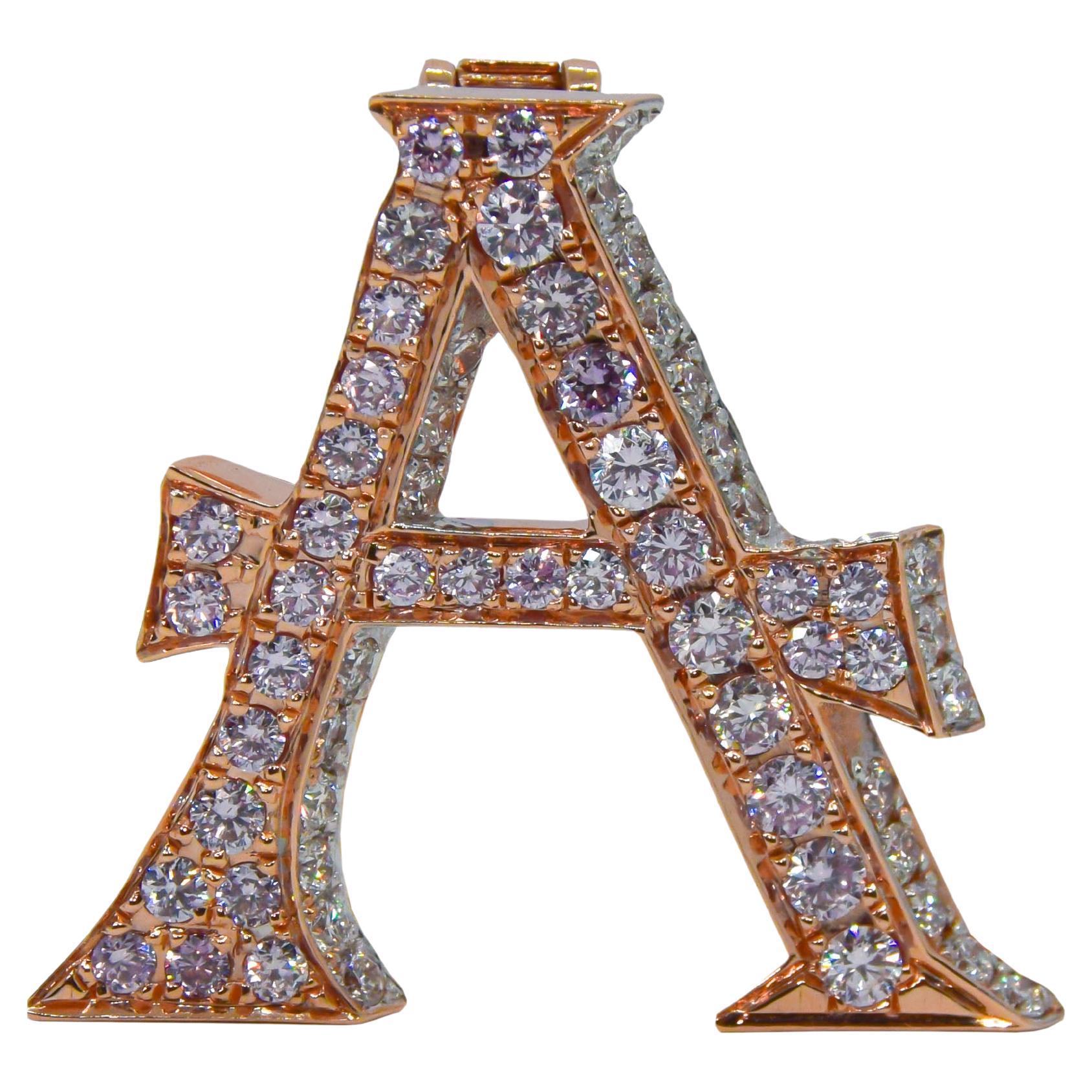 Alphabet Personnalisé Pink Diamond Sac Bijoux