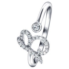 Inicial del alfabeto, B, Letra Personal Anillo de diamantes de 0,11 quilates y oro blanco de 9 quilates