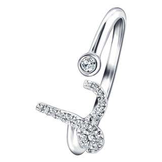 Customizable Alphabet Initial-R-Letter Personal Diamond 0.11 Carat 9Kt ...