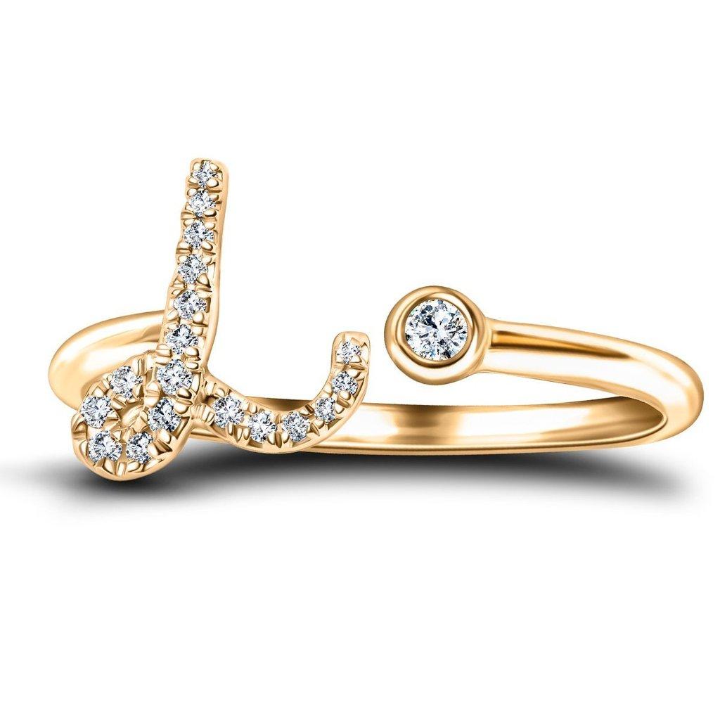 in vendita:  Anello alfabetico iniziale-L-Lettera personale con diamante da 0,10 carati in oro giallo 9Kt 2